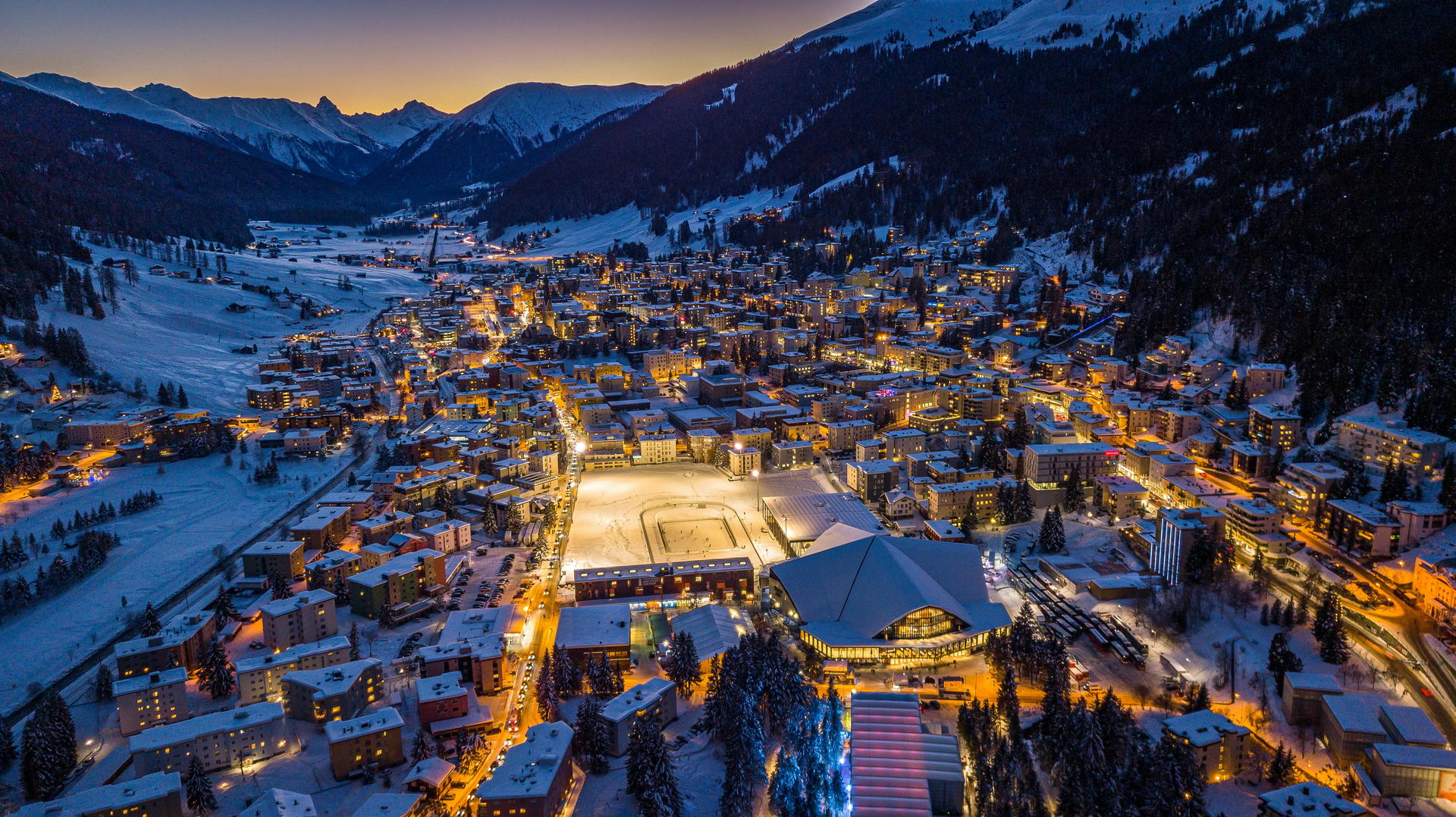 Davos at night