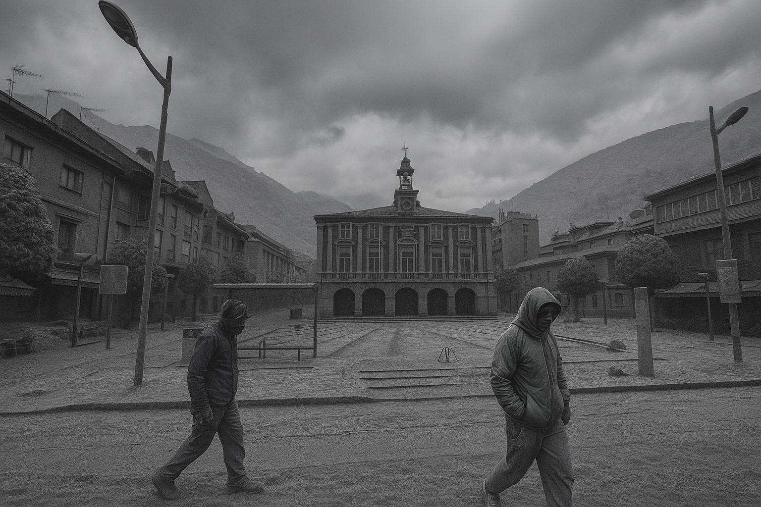 Imagen de Mieres cubierto en cenicas
