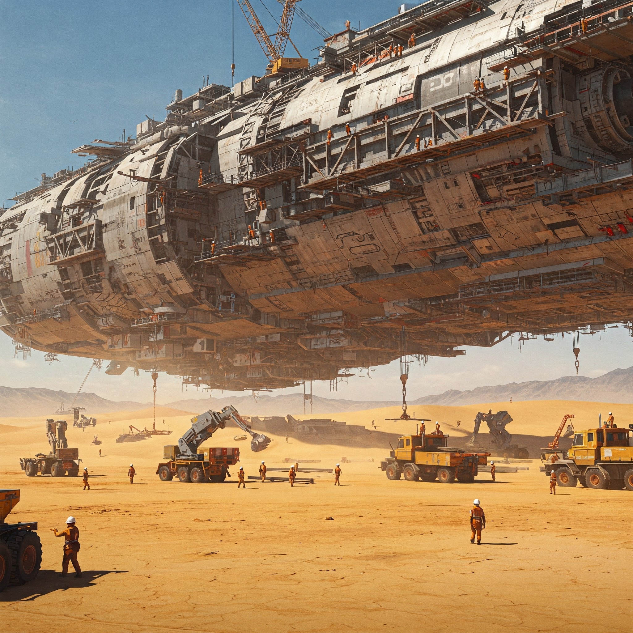 Imagen de una nave en construcción